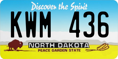 ND license plate KWM436