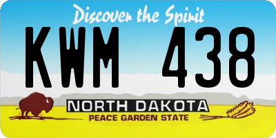 ND license plate KWM438