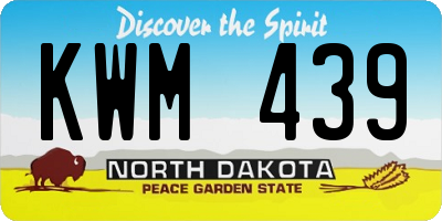 ND license plate KWM439