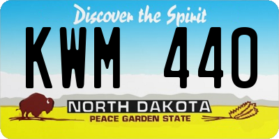ND license plate KWM440
