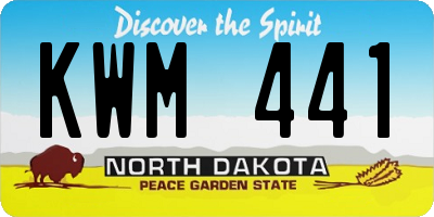 ND license plate KWM441