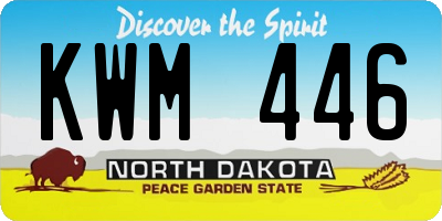 ND license plate KWM446