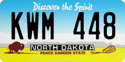 ND license plate KWM448