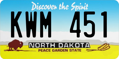ND license plate KWM451
