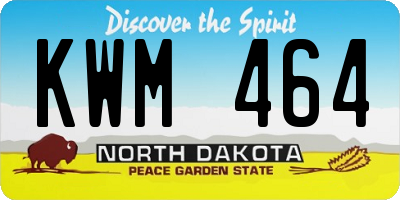 ND license plate KWM464