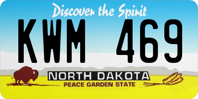 ND license plate KWM469