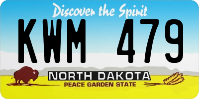 ND license plate KWM479
