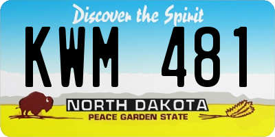 ND license plate KWM481