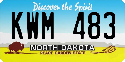 ND license plate KWM483
