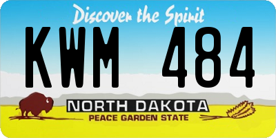 ND license plate KWM484
