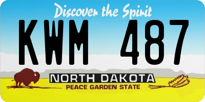 ND license plate KWM487