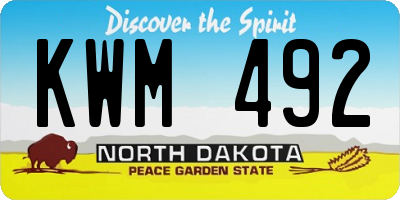 ND license plate KWM492