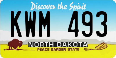 ND license plate KWM493