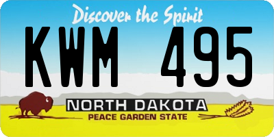 ND license plate KWM495