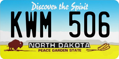 ND license plate KWM506