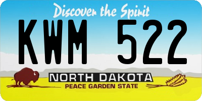 ND license plate KWM522
