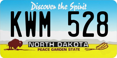 ND license plate KWM528