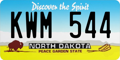 ND license plate KWM544
