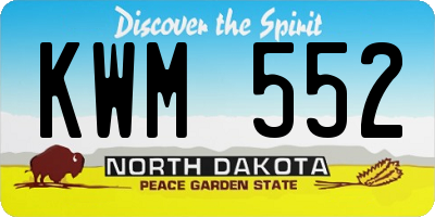 ND license plate KWM552