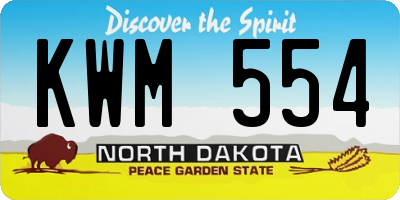 ND license plate KWM554
