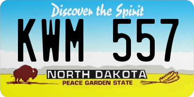 ND license plate KWM557