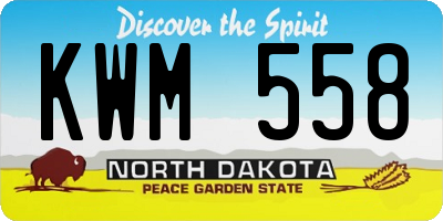 ND license plate KWM558