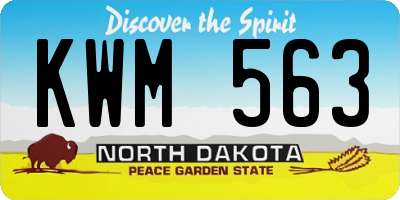 ND license plate KWM563