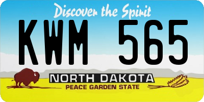 ND license plate KWM565