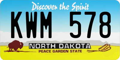 ND license plate KWM578