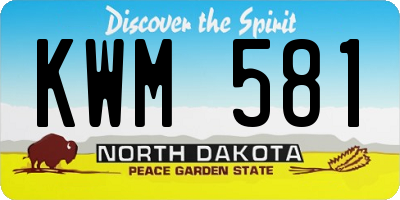 ND license plate KWM581