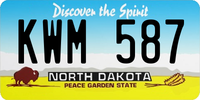 ND license plate KWM587