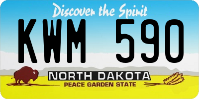 ND license plate KWM590
