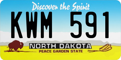 ND license plate KWM591