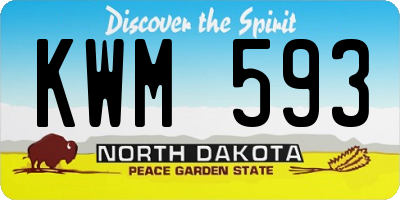 ND license plate KWM593