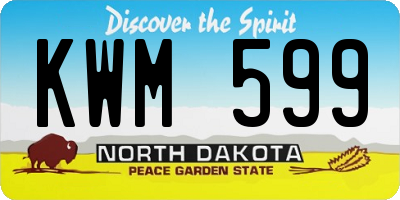 ND license plate KWM599