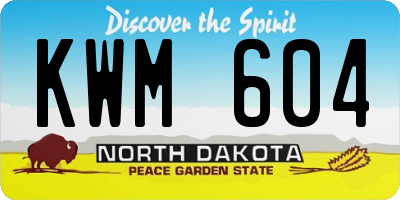 ND license plate KWM604