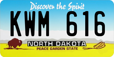 ND license plate KWM616