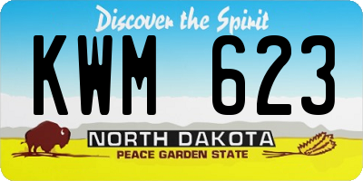 ND license plate KWM623