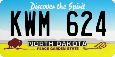 ND license plate KWM624