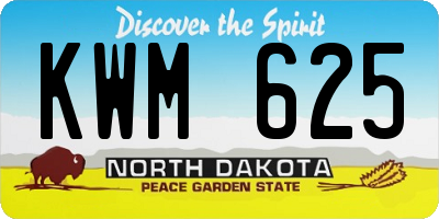 ND license plate KWM625