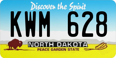 ND license plate KWM628