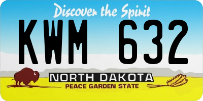 ND license plate KWM632