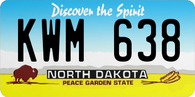 ND license plate KWM638
