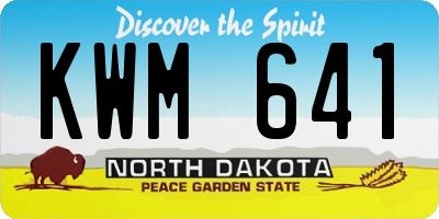 ND license plate KWM641