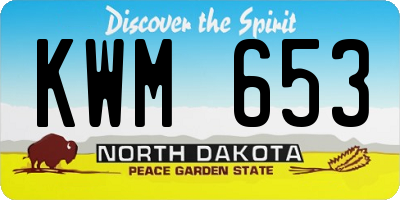 ND license plate KWM653