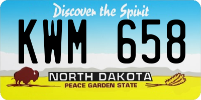 ND license plate KWM658