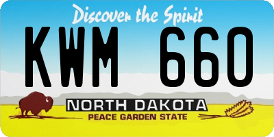 ND license plate KWM660