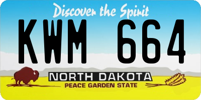 ND license plate KWM664