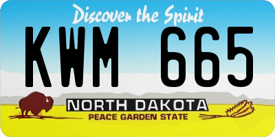 ND license plate KWM665