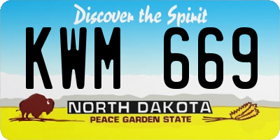 ND license plate KWM669
